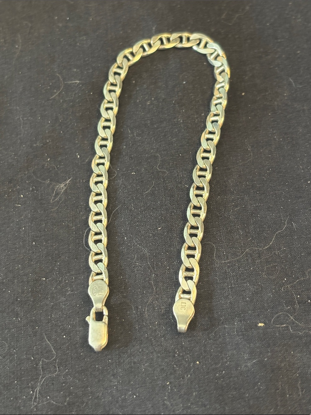 IJC Italian Sterling Silver 925 Flat Curb Link Bracelet 8” 8.23g